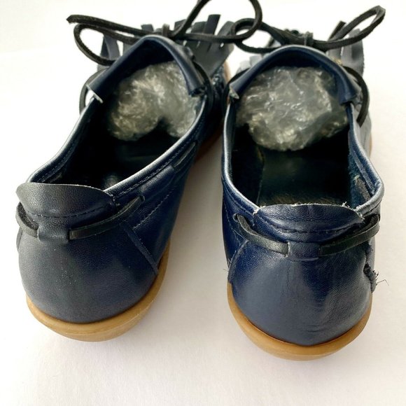 Etienne Aigner Navy Blue Loafers Slip On Flats Rubber Sole Comfort Shoes Women 6 - Picture 4 of 8